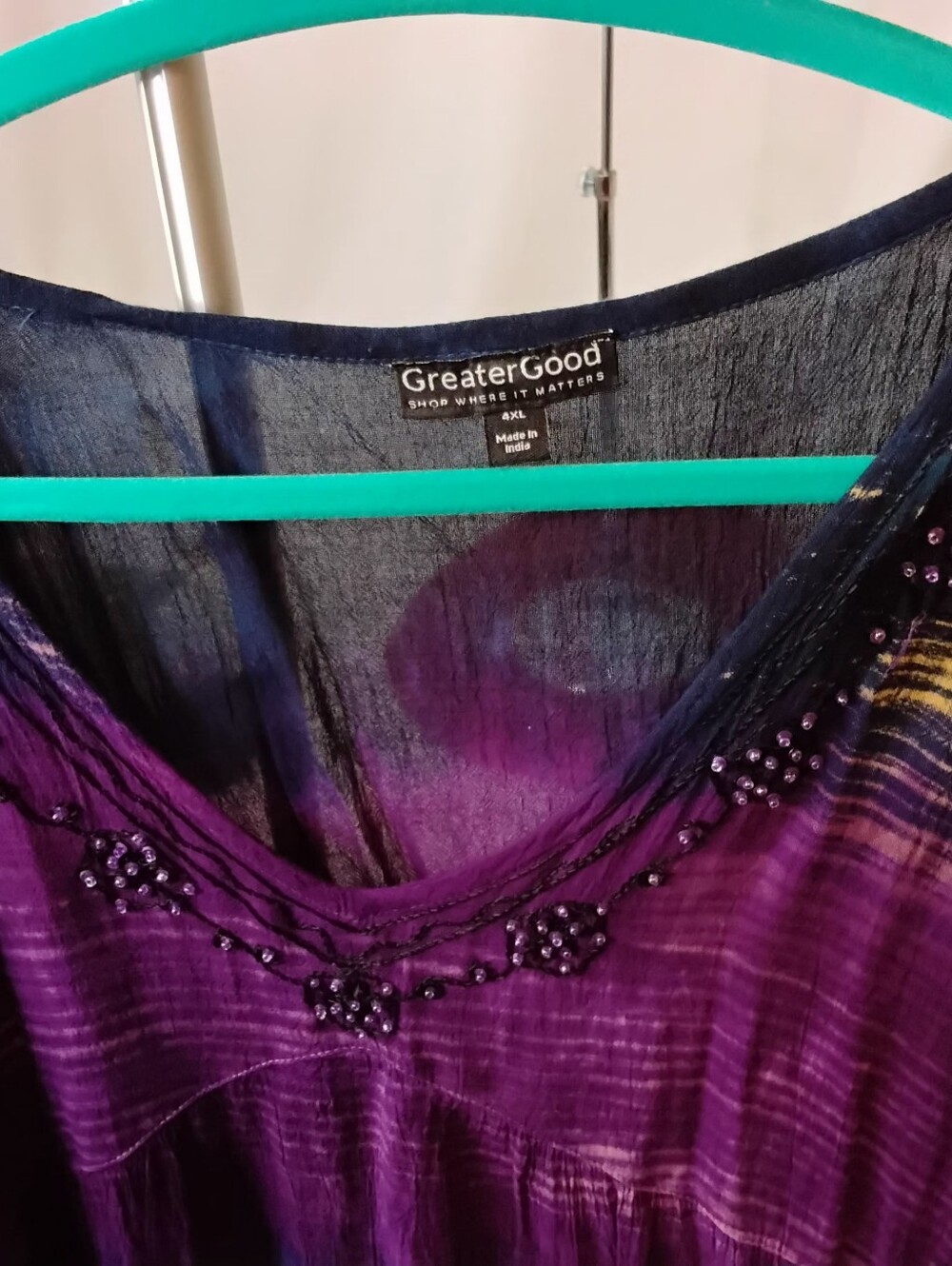 BOGO 1/2 OFF  ALL CLOTHING   Greater Good 4X Lightweight Sequined Shirt